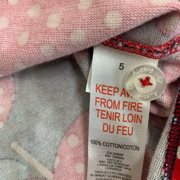 HATLEY Polka Dot Apples Mod Casual Dress With Peter Pan Collar Blue/Red Girls 5Y - Picture 8 of 9